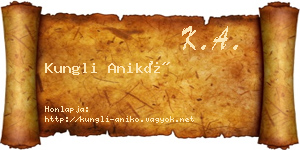 Kungli Anikó névjegykártya
