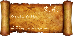 Kungli Anikó névjegykártya