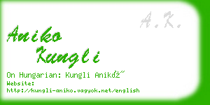 aniko kungli business card